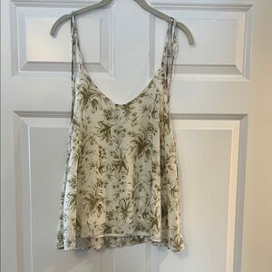She + Sky Floral Print Camisole in Cream and Brown
